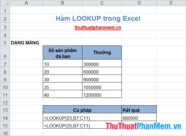 LOOKUP function searches in Excel Picture 3