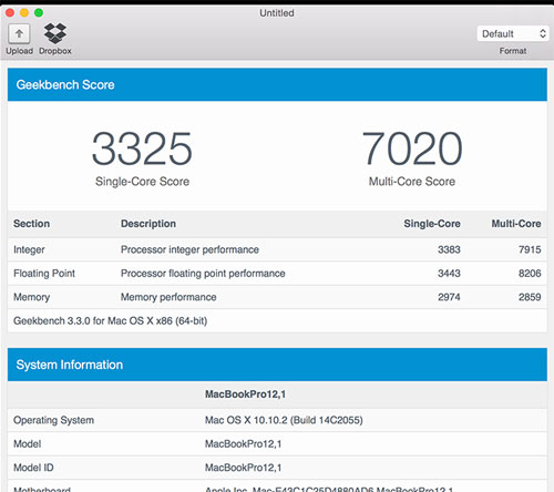 MacBook Pro 13 'Retina: Measuring file recording speed Picture 6