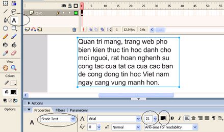Macromedia Flash - Create text frames with scroll bars in Flash 8.0 Picture 3