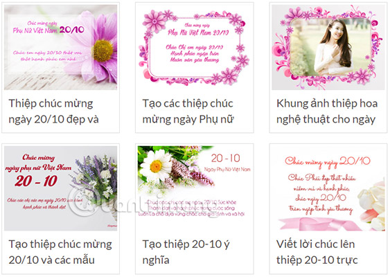Make a greeting card for Vietnamese women on October 20 online Picture 1