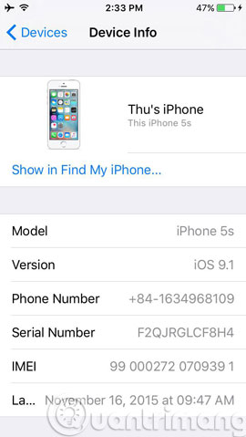 Manage devices connected to iCloud on iPhone in 3 steps Picture 4