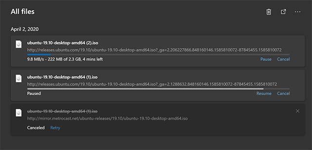 Manage download activity in Edge Chromium more effectively with the following notes Picture 2