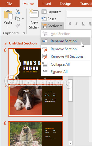 Manage slides in PowerPoint 2016 - TipsMake.com