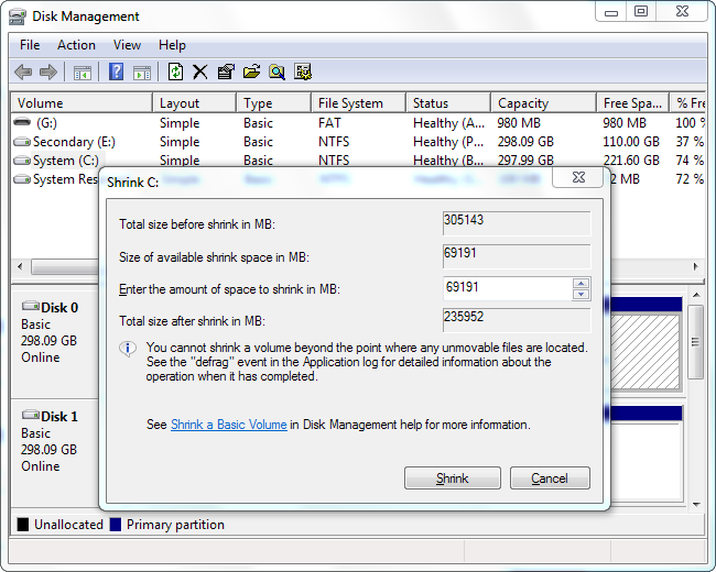 Manage Windows hard drive partitions without software Picture 4