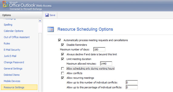 Managing Resource Mailboxes in Exchange Server 2007 (Part 2) Picture 4