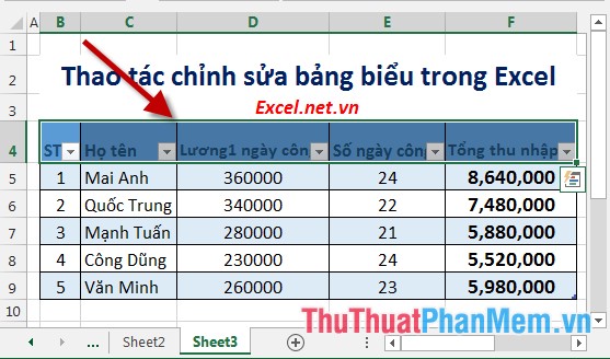 Manipulating tables editing in Excel Picture 10