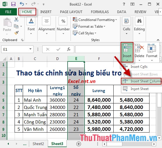 Manipulating tables editing in Excel Picture 2