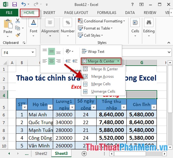 Manipulating tables editing in Excel Picture 7
