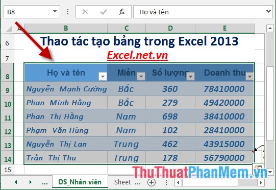 Manipulating tables in Excel Picture 4
