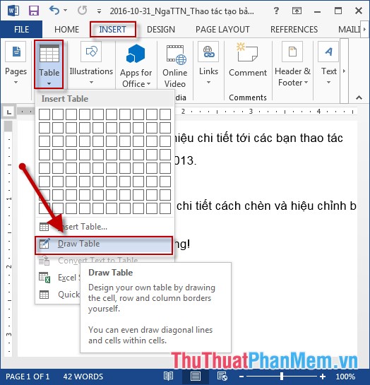 Manipulating tables in Word Picture 6