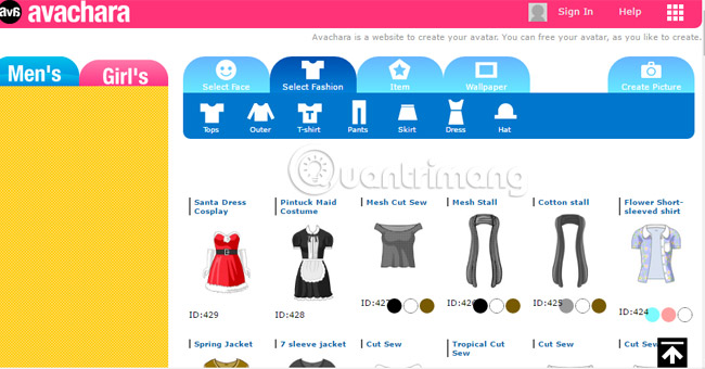 Manually create a Facebook Avatar image with 5 online applications Picture 3
