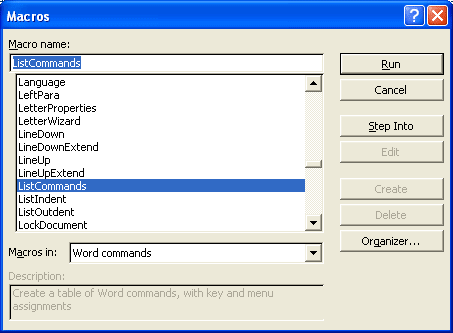 Manually print shortcuts in MS Word - TipsMake.com