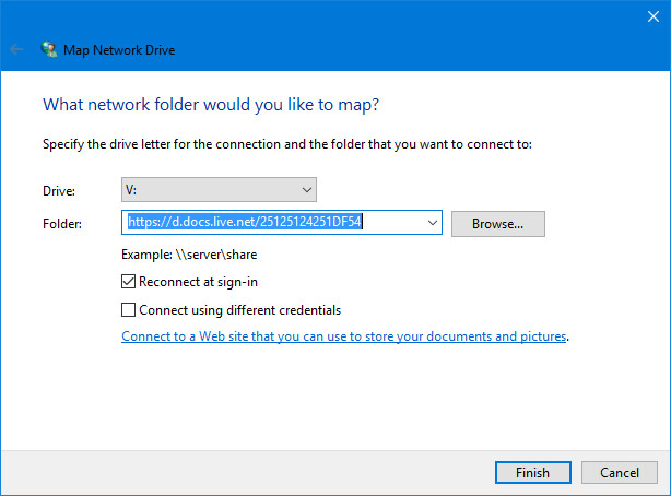 Map OneDrive as a network drive in Windows 10 Picture 3