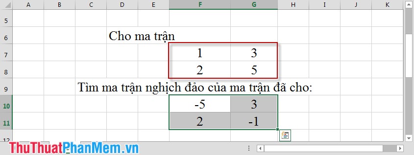 Matrix functions in Excel Picture 9