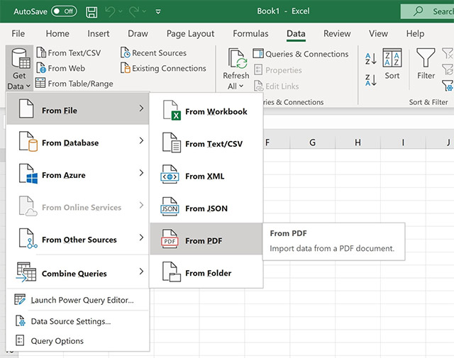Microsoft Excel now allows importing data from PDF files Picture 1