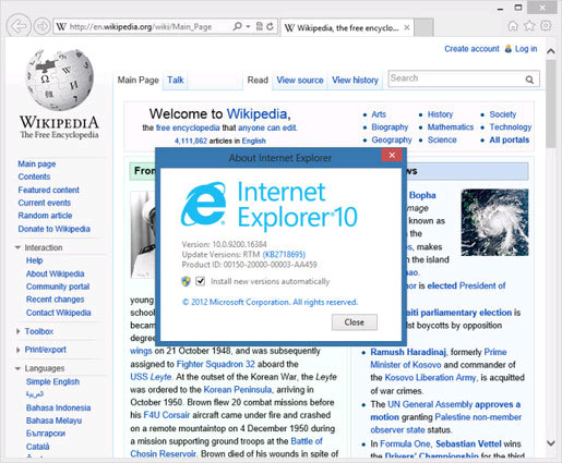 Microsoft introduced a tool to fix security holes in IE 9 and 10 Picture 1