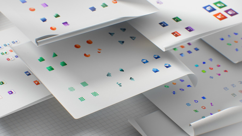 Microsoft launched a new Office icon set, a major change in design Picture 1
