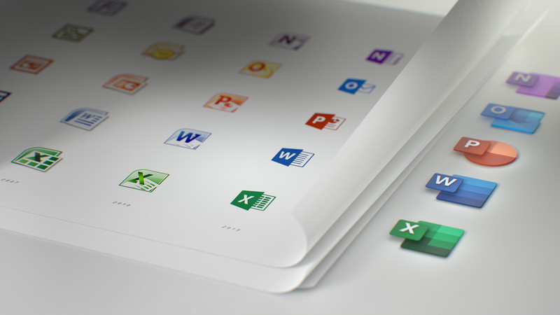 Microsoft launched a new Office icon set, a major change in design Picture 8