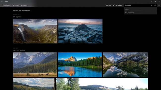 Microsoft launched new features for Windows 10 Photos application