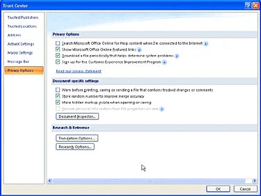 Microsoft Office 2007: Preventing dangerous content and phishing scams Picture 6