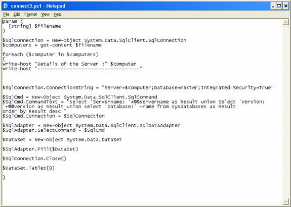 Microsoft Windows Power Shell and SQL Server 2005 SMO - Part 4 Picture 9