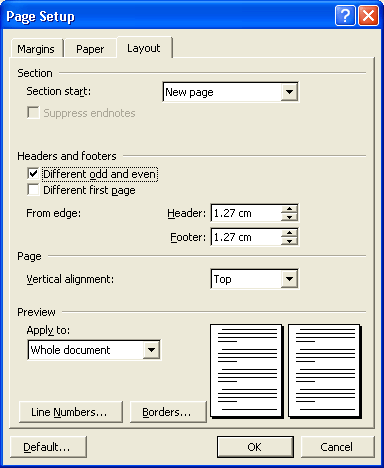 Microsoft Word: How to create page title (Header) and footer (Footer) Picture 18