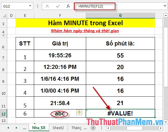 MINUTE function - The function returns minutes of a time value in Excel Picture 6