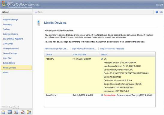 Mobile communication with Exchange Server 2007 - Part 2: Mobile device management Picture 12