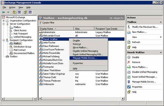 Mobile communication with Exchange Server 2007 - Part 2: Mobile device management Picture 7