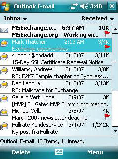 Mobile communications with Exchange Server 2007 - Part 1: New device features and improvements Picture 2