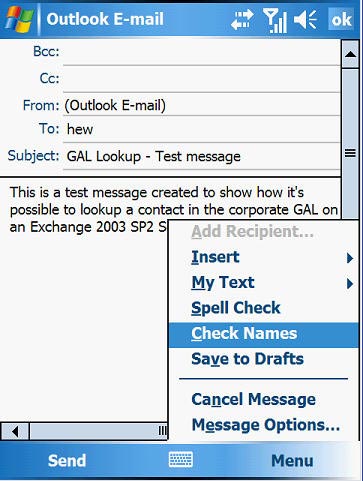Mobile messaging in Exchange 2003 - Part 4: Access group GALs from mobile devices with GAL Lookup Picture 7