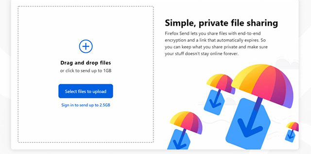 Mozilla released Firefox Send - a free encrypted file sharing service Picture 3
