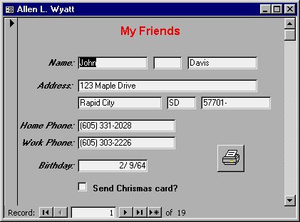 MS Access 2003 - Chapter 9: Creating Form Picture 1