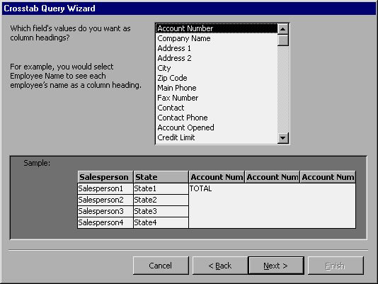 MS Access 2003 - Lesson 22: Using Query Wizards Picture 10