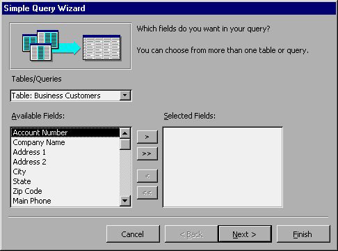 MS Access 2003 - Lesson 22: Using Query Wizards Picture 3