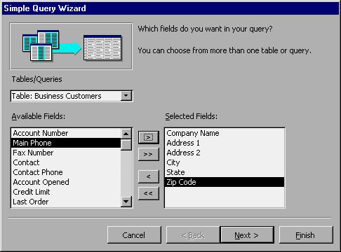 MS Access 2003 - Lesson 22: Using Query Wizards Picture 4