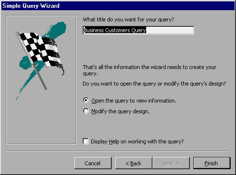 MS Access 2003 - Lesson 22: Using Query Wizards Picture 5
