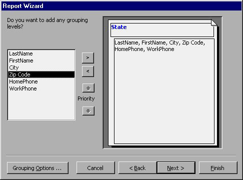 MS Access 2003 - Lesson 31: Creating a Report Picture 3