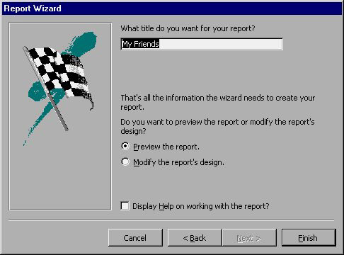 MS Access 2003 - Lesson 31: Creating a Report Picture 7