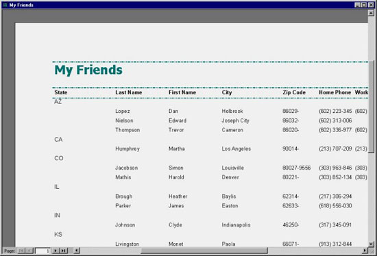 MS Access 2003 - Lesson 31: Creating a Report Picture 8