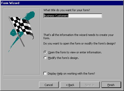 MS Access 2003 - Lesson 35: Creating a Form using the Form Wizards Picture 6