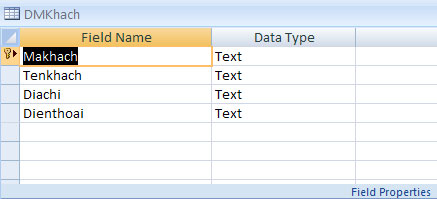 MS Access - Lesson 5: Create a table Picture 3