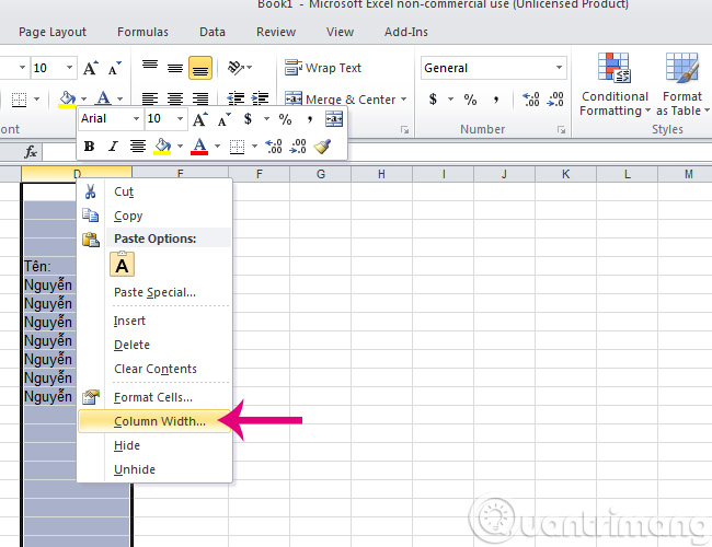 MS Excel - Lesson 4: Working with lines, columns, sheets Picture 11