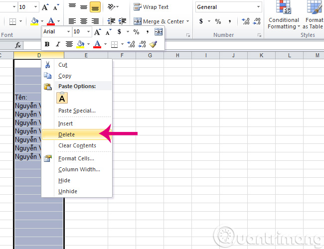 MS Excel - Lesson 4: Working with lines, columns, sheets Picture 9