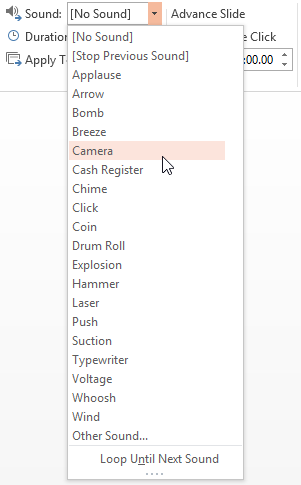 MS PowerPoint 2007 - Lesson 10: Slide presentation effects Picture 12