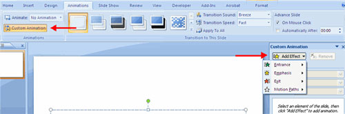MS PowerPoint 2007 - Lesson 10: Slide presentation effects Picture 20