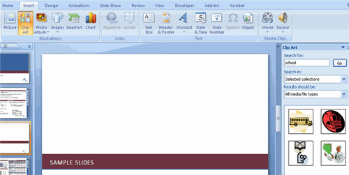 MS PowerPoint 2007 - Lesson 7: Insert images and graphics in the slide Picture 2