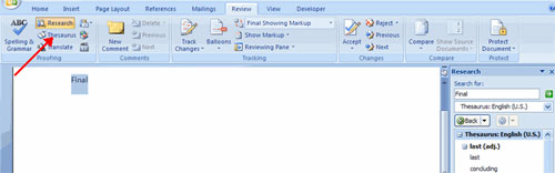 MS Word - Lesson 10: Read and check proofs for documents Picture 4