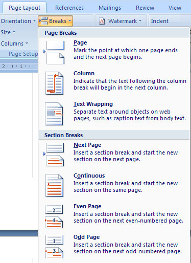 MS Word - Lesson 11: Format the page Picture 6