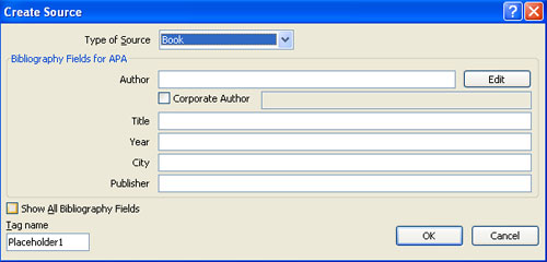 MS Word - Lesson 16: References and Citations Picture 3